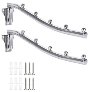 wall hangers for clothes stainless steel, clothing rack folding, 2 pack wall mount laundry hangers metal closet rod storage with swing arm wardrobe organizer coat hook for bathroom, bedroom, kitchen