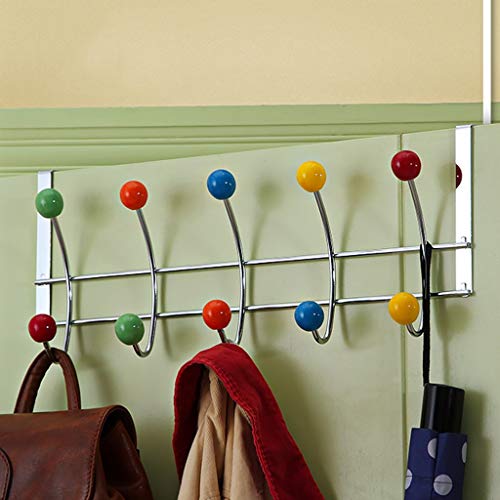 LVTFCO Coat Hangers Coat Hooks Wall Mounted Wall-Mounted Coat Rack 10 Colorful Bead Hooks Coat Hooks Door Hanger Free Punching Wall Hanging Clothes Storage Hook Wall Mounted Modern Coat Rack