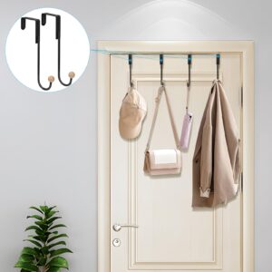 Skycase Over The Door Hooks,4 Pack Door Hangers Hooks,Heavy Duty Hook Coat Rack for Living Room, Bathroom, Bedroom, Kitchen Hanging Clothes, Towels, Hats, Coats, Bags,Black,Black