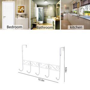 qczoyp Over The Door Hooks - Towel Rack Coat Rack, Heavy Duty Towel Hooks for Bathrooms, Clothes, Belt, Robes, Door Hanger Hook - 5 Hooks