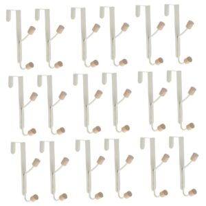 Zerodeko 18 Pcs Coat Hook Behind Door Behind Door Hooks Over Door Towel Hanger Hooks for Hanging Coats Over The Door Coat Hook Storage Hangers Storage Hook White Hook Rack Wood Hook up