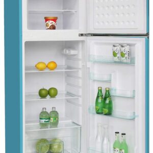RCA RFR786-BLUE 2 Door Apartment Size Refrigerator with Freezer, 7.5 cu. ft, Retro Blue