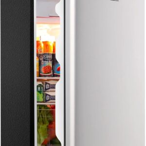 WANAI Mini Fridge With Inner Freezer 3.2 Cu.Ft Single Door Small Refrigerator Energy-efficient, Low Noise, Mini Fridge For Bedroom Dorm and Office Silver