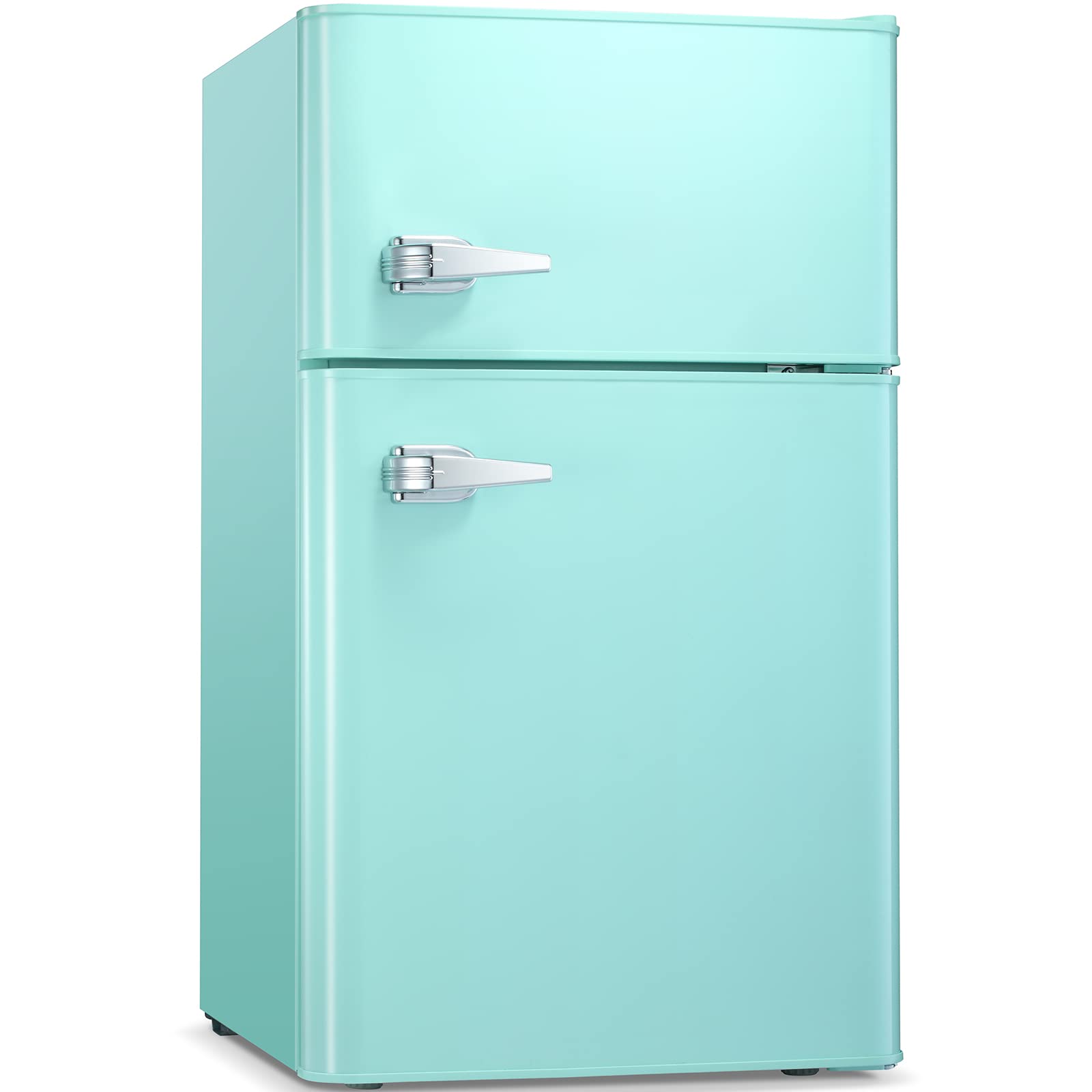 Antarctic Star Mini Fridge 3.1Cu.Ft Compact Refrigerator 2-Doors Freezer Low Noise Defrost Storage of Beverages Vegetables Fruits Kitchen Living Room Office Dormitory Green