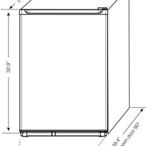 Impecca Compact Refrigerator Reversible Door with Glass Shelves Classic Refrigerator, Single Door Mini Fridge with Soft-Freezer, 3.3 Cubic Feet, Stainless