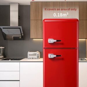 HOPDAY FLS-80G-RED Retro Compact Refrigerator, Red