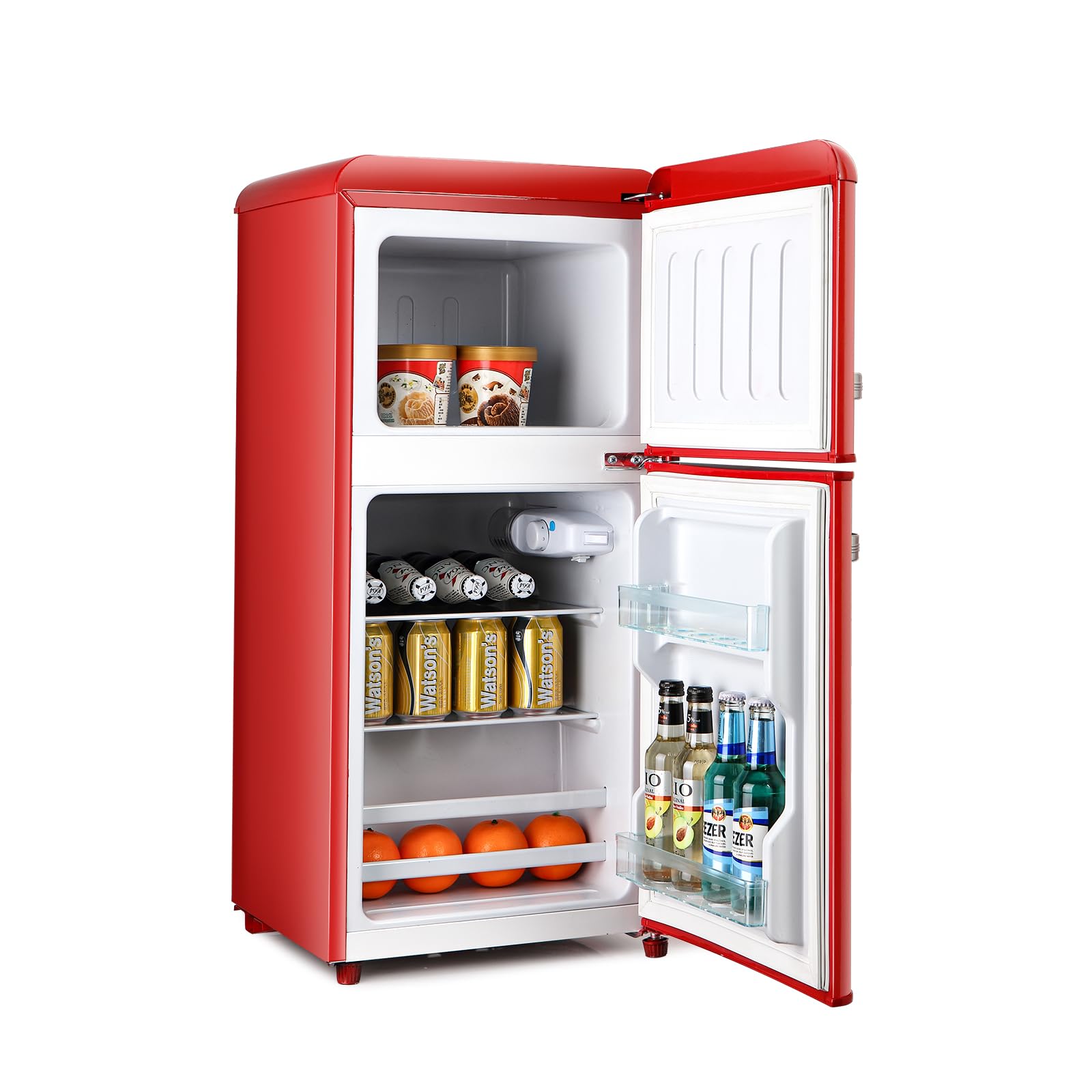 HOPDAY FLS-80G-RED Retro Compact Refrigerator, Red