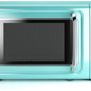 Moccha Compact Retro Microwave Oven, 0.7Cu.ft, 700-Watt Countertop Microwave Ovens w/5 Micro Power, Delayed Start Function, LED Display, Child Lock (Green)