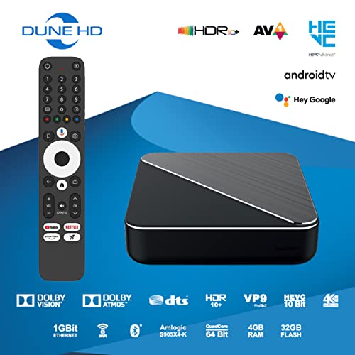 Dune HD Homatics Box R 4K Plus Android TV Box, Media Player 4K, Chromecast, Mini PC, Netflix in 4K Dolby Vision & Atmos, 4GB/32GB, AV1, Wi-Fi 6, 1Gbit, ISO 4K DV P7 FEL MKV AFR, HDR10+, DTS