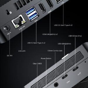 MINISFORUM Venus Series UM773 Lite Mini PC AMD Ryzen 7 7735HS Barebones Desktop Computer, No RAM No SSD, 2.5Gbps LAN, 2X4K HDMI, 1X8K USB4 Output, Radeon 680M Graphics Micro PC