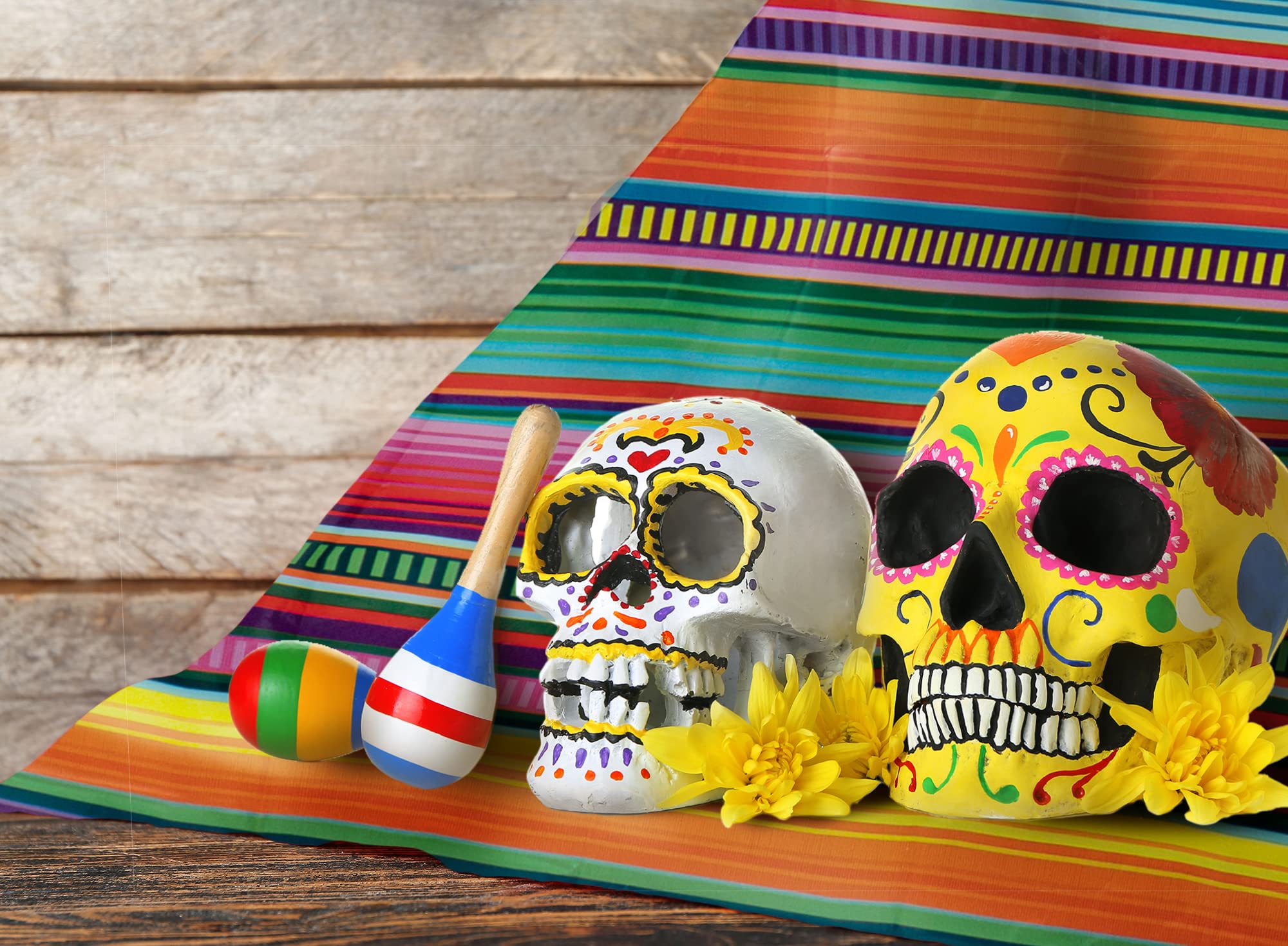Allenjoy PE Fiesta Backdrop Mexican Color Stripes Banner Cinco de Mayo Party Background
