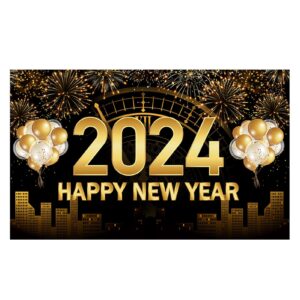 2024 Happy New Year Backdrop Happy New Year Background Cloth Happy New Year Banner New Year Party Decoration Family Party Photo Background