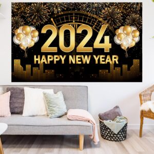 2024 Happy New Year Backdrop Happy New Year Background Cloth Happy New Year Banner New Year Party Decoration Family Party Photo Background