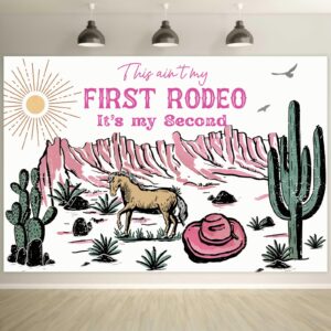 wonmelody western cowgirl 2nd birthday decorations backdrop this aint my first rodeo birthday party decorations my 2nd rodeo birthday decorations wild west second birthday background banner for girl