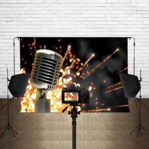 TOAOFY 8x6ft Music Theme Photography Backdrops Karaoke Party Background for Party Decorations Supplies Concert Stage Banner Studio Props TAY1401