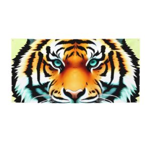 little fat tiger head printed banners personalized party banner photo text background banner wall banner for halloween party home decorations or backdrops