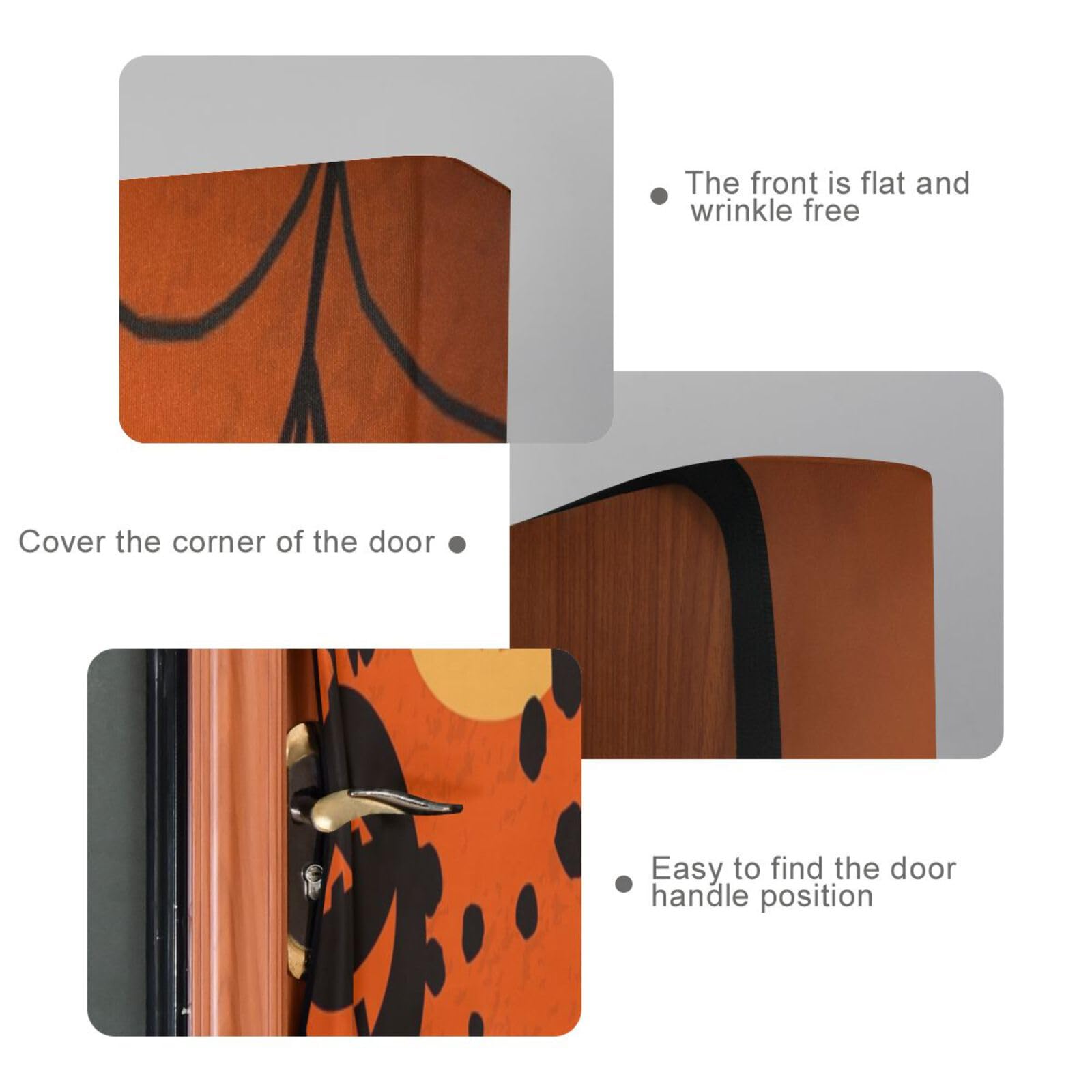 Burbuja Halloween Pumpkins Door Cover, Stretch Fabric Backdrop Door Porch Covers for Home Party Holidays Decoration, 36x97 in