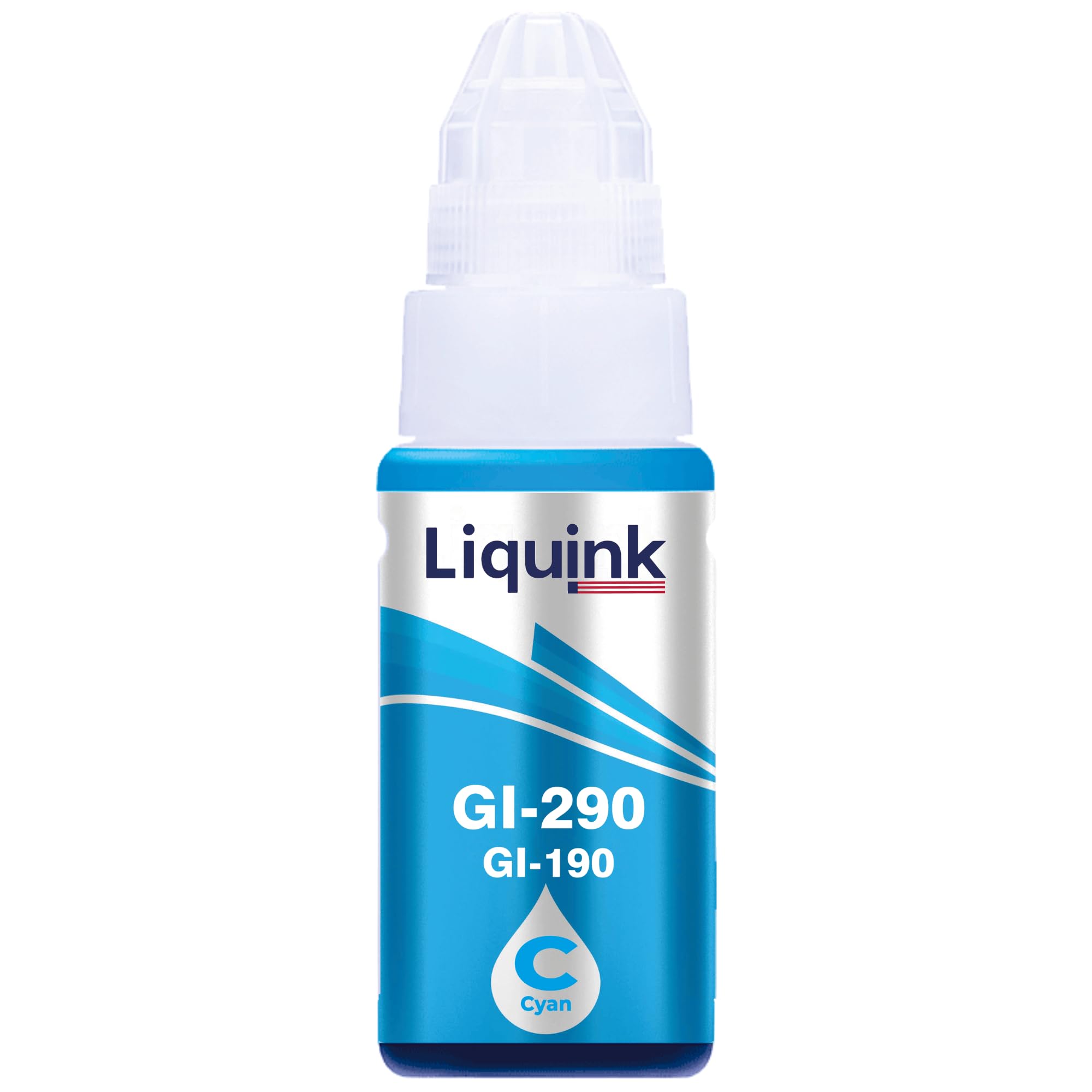 Liquink for Canon GI-290 Cyan Refill Ink Bottle Compatible Canon PIXMA Megatank G5020 G4210 G3200 G4200 G2200 G1200