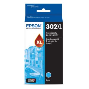 EPSON 302 Claria Premium Ink High Capacity Cyan Cartridge (T302XL220-S) Works with Expression Premium XP-6000, XP-6100