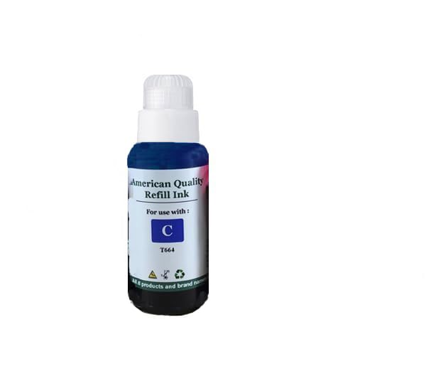 VC Compatible Dye ink Bottle Replacement for Ep 664 T664 Refill Ink use for Workforce Expression ET-2650 ET-2550 ET-2600 ET-4500 ET-4550 ET-2500 printer (Black, Cyan, Magenta, Yellow, 4-Pack)