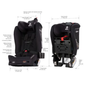 Diono Radian 3R SafePlus, All-in-One Convertible Car Seat, Rear and Forward Facing, SafePlus Engineering, 10 Years 1 Car Seat, Slim Fit 3 Across, Black Jet