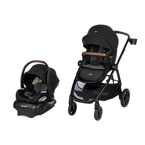 Maxi-Cosi Zelia™ Luxe 5-in-1 Modular - Baby Travel System Car Seat and Stroller, Infant Car Seat and Stroller Combo, Baby Car Seat and Stroller Combo in New Hope Black