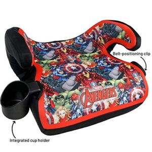 KidsEmbrace Marvel Avengers Group Backless Booster Car Seat with Seatbelt Positioning Clip, Red, Blue, Yellow, and Green