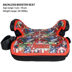 KidsEmbrace Marvel Avengers Group Backless Booster Car Seat with Seatbelt Positioning Clip, Red, Blue, Yellow, and Green