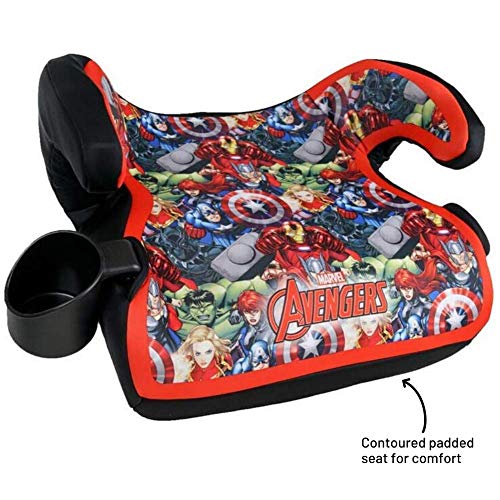 KidsEmbrace Marvel Avengers Group Backless Booster Car Seat with Seatbelt Positioning Clip, Red, Blue, Yellow, and Green