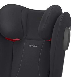 Cybex Solution B2 Fix+ Lux High Back Booster Seat, Lightweight, Secure Latch Installation, Linear Side Impact Protection, Reclining 12 Position Height Adjustable Headrest, Volcano Black
