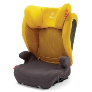 diono monterey 4dxt latch, 2-in-1 high back booster car seat with expandable height, width, advanced side impact protection, 8 years 1 booster, yellow sulphur