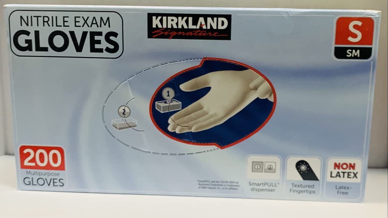 Kirkland Signature Nitrile Gloves, Box of 200 COUNT, SMALL