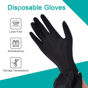 Schneider Black Vinyl Exam Disposable Gloves, 4mil, Latex-Free, Plastic Gloves for Medical, Cooking, Cleaning, and Food Prep, Surgical, Powder-Free, Non-Sterile, 100-ct Box (Small)