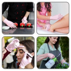 WECARE Pink Disposable Nitrile Gloves Small - 50 Pack - 3 Mil - Powder and Latex Free - Non-Sterile - Food Safe Gloves