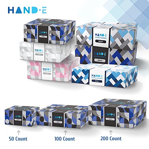 Hand-E Touch Black Nitrile Disposable Gloves Small, 100 Count - BBQ, Tattoo, Hair Dye, Cooking, Mechanic Gloves - Powder and Latex Free Gloves