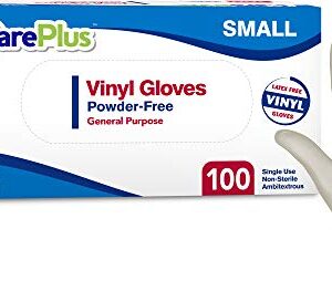 Disposable Plastic Vinyl Clear Gloves (Small, 100, Count)