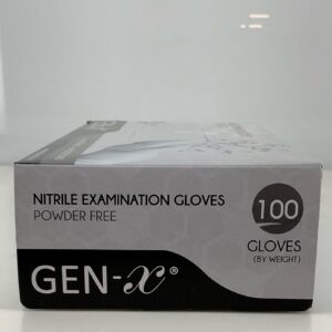 Gen-X Nitrile Examination Glove powder free, finger textured, Medium, 100 gloves per box