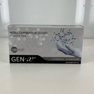 Gen-X Nitrile Examination Glove powder free, finger textured, Medium, 100 gloves per box