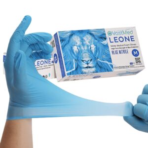 VASTMED 100PCs Dental Grade Examination Leone Nitrile Gloves 4.0G Finger Tips Texture Latex-Free Professional Grade Gloves