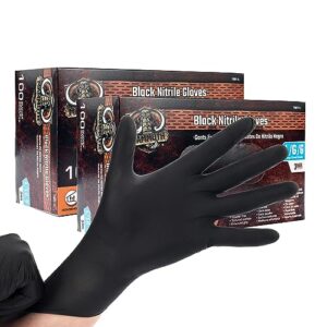 iron mammoth nitrile gloves disposable large black cleaning gloves for household 100-count