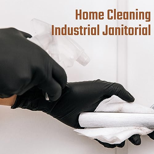 IRON MAMMOTH Nitrile Gloves Disposable Large Black Cleaning Gloves for Household 100-Count