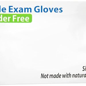 Circlecare Powder-Free Nitrile Disposable Exam Gloves, Industrial Medical Examination, Latex Free Rubber, Non-Sterile, Food Safe, Textured Fingertips, Ultra-Strong, Pack of 100, Blue - Size Medium