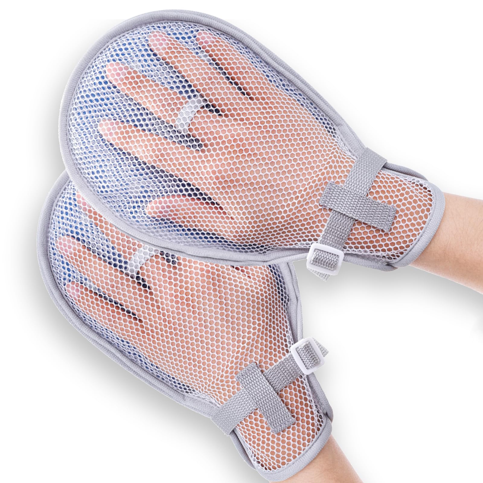 lefeke Medical Restraint Gloves - 2Pcs, Hand Protective Gloves Meshed for Dementia Patients or Elderly, Autistic Child, Bed Restraints Mitts, Limb Holder, Movement Limited Ties for Hands