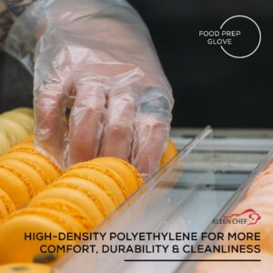 KLEEN CHEF 1050 PCS Plastic Disposable Gloves Medium | Clear Disposable Gloves for Food Prep, Cooking, Cleaning, Food Handling