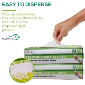 KLEEN CHEF 1050 PCS Plastic Disposable Gloves Medium | Clear Disposable Gloves for Food Prep, Cooking, Cleaning, Food Handling