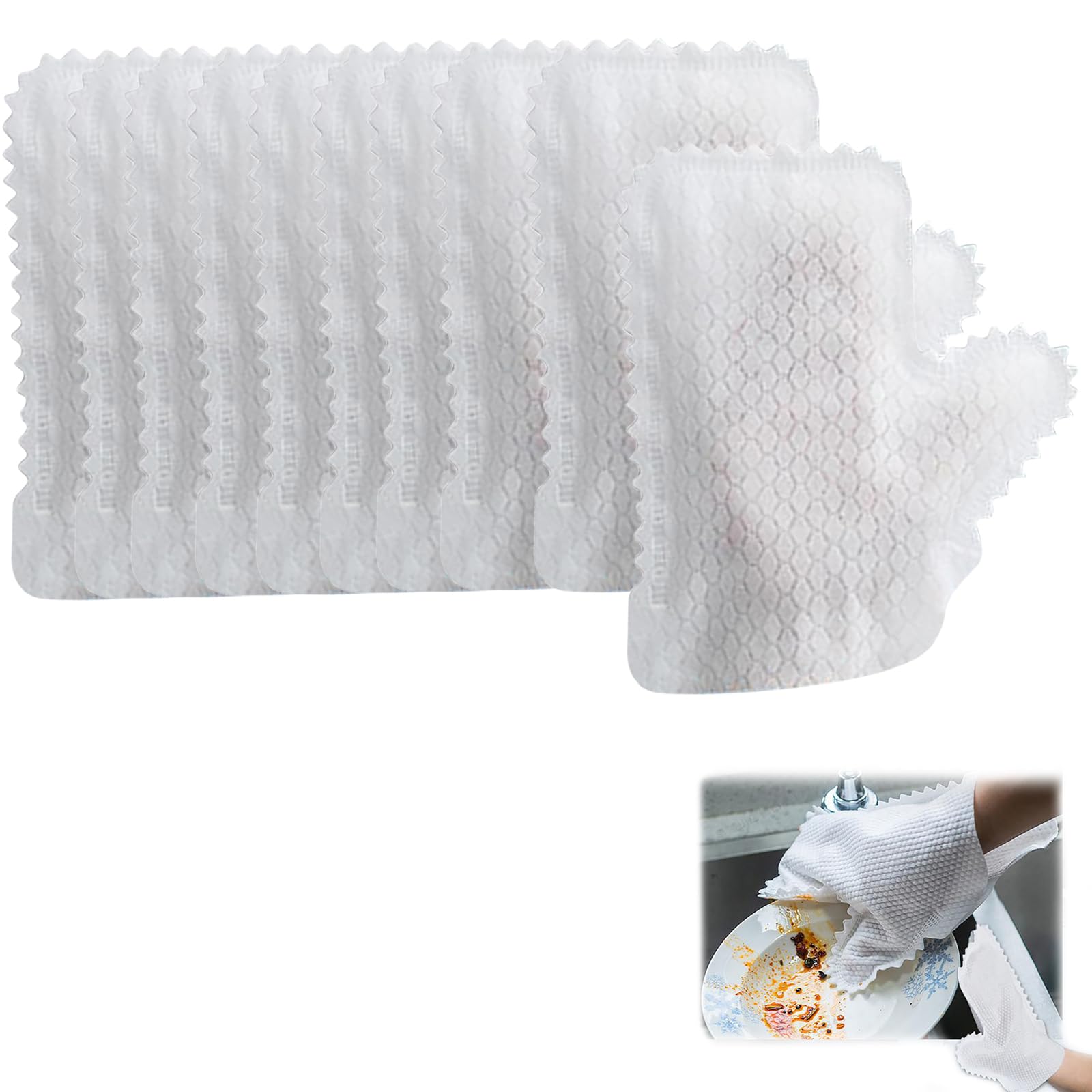 MagicXflow 10Pcs Multi-purpose Washable Dusting Gloves, Disposable Non-Woven Cloth Cleaning Dusty Removal Glove, Reusable Mitt (10pcs)