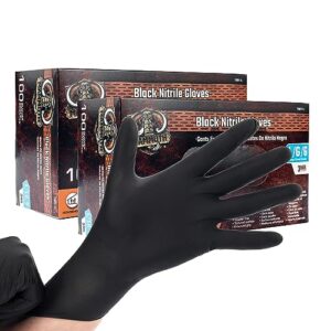 iron mammoth nitrile gloves disposable large black cleaning gloves for household 200-count