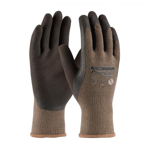 Generic Large Brown Cotton/Polyester Coated Latex Gloves