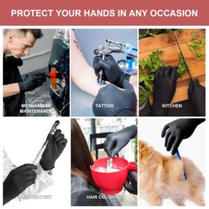 FINITEX Black Nitrile Disposable Latex Free Gloves - 6.2mil 50PCS Powder Free Gloves Christmas Cleaning Medical Exam Food Gloves (X-Large)
