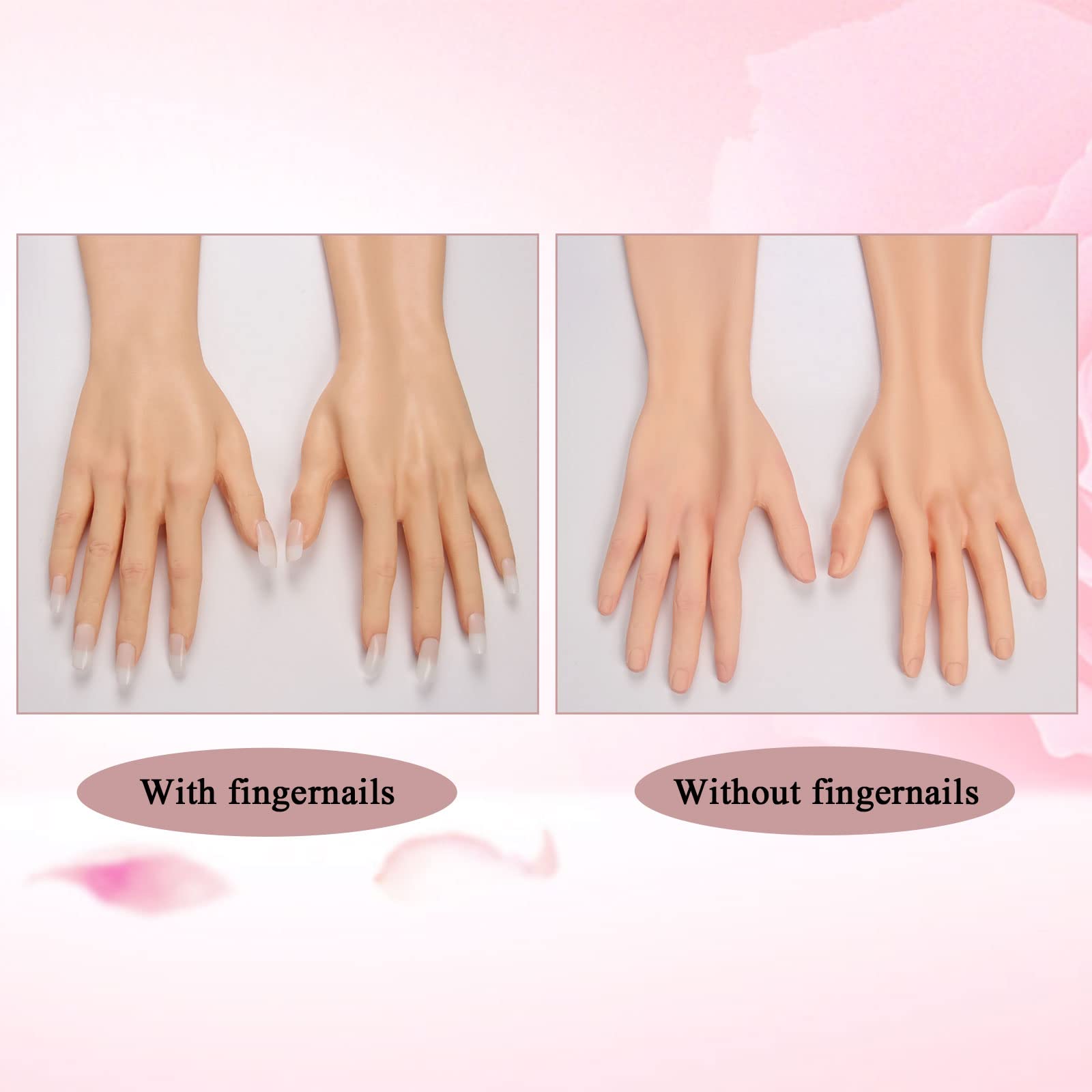 ZWSMS Silicone Crossdressing Gloves Realistic Female Skin Full Length Arm Hiding Scar Fake Hands Enhance ​Transgenders Cospl,Nude,with Fingernails